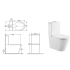 Ruki Bathroom Rimless Back To Wall Gloss White Toilet Suite