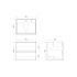 600mm White Oak MDF Bathroom Vanity 2 Drawers Wall Hung Cabinet Only 
