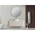 1200*460*400mm Matt White Round Edge Grooved Wall Hung Vanity Cabinet Only Soft Closed Single Drawer