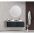 1500*460*400mm Matt Black Round Edge Grooved Wall Hung Vanity Cabinet Only Soft Closed Double Drawer