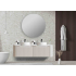1500*460*400mm Matt White Round Edge Grooved Wall Hung Vanity Cabinet Only Soft Closed Double Drawer