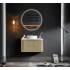 600*460*400mm Bur Oak Round Edge Grooved Wall Hung Vanity Cabinet Only Soft Closed Single Drawer