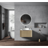 600*460*400mm Bur Oak Round Edge Grooved Wall Hung Vanity Cabinet Only Soft Closed Single Drawer