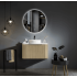 600*460*400mm Bur Oak Round Edge Grooved Wall Hung Vanity Cabinet Only Soft Closed Single Drawer