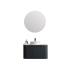 600*460*400mm Matt Black Round Edge Grooved Wall Hung Vanity Cabinet Only Soft Closed Single Drawer