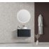 600*460*400mm Matt Black Round Edge Grooved Wall Hung Vanity Cabinet Only Soft Closed Single Drawer
