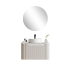 600*460*400mm Matt White Round Edge Grooved Wall Hung Vanity Cabinet Only Soft Closed Single Drawer