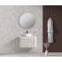 600*460*400mm Matt White Round Edge Grooved Wall Hung Vanity Cabinet Only Soft Closed Single Drawer