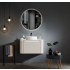 600*460*400mm Matt White Round Edge Grooved Wall Hung Vanity Cabinet Only Soft Closed Single Drawer