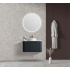 750*460*400mm Matt Black Round Edge Grooved Wall Hung Vanity Cabinet Only Soft Closed Single Drawer