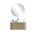 900*460*400mm Bur Oak Round Edge Grooved Wall Hung Vanity Cabinet Only Soft Closed Single Drawer