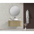 900*460*400mm Bur Oak Round Edge Grooved Wall Hung Vanity Cabinet Only Soft Closed Single Drawer