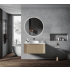 900*460*400mm Bur Oak Round Edge Grooved Wall Hung Vanity Cabinet Only Soft Closed Single Drawer