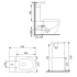 Two piece toilet Rimless flush