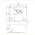304 Stainless Steel Brushed Gold PVD Coating Single Bowl Kitchen Sink(Round Edges,with Bottom Tray)500*440*230mm