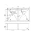304 Stainless Steel Gun Metal Grey PVD Coating Double Bowl Kitchen Sink(Round Edges,with Bottom Tray)820*457*230mm