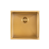 304 Stainless Steel Brushed Gold PVD Coating Single Bowl Kitchen Sink(Round Edges,with Bottom Tray)440*440*205mm