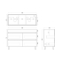 1200mm White Oak MDF Bathroom Vanity 4 Drawers Free Standing Cabinet Only